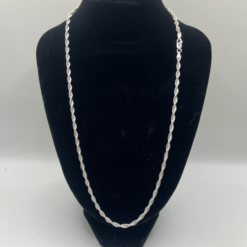 .925 Silver Rope Chain Necklace 20” x 3.1mm 9.5 grams